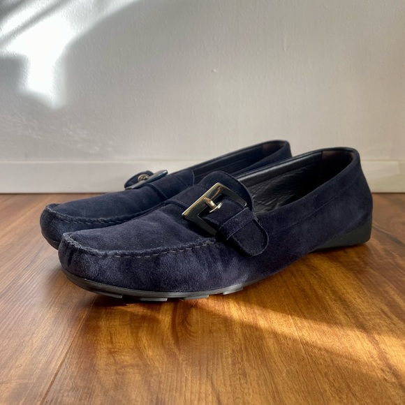 Stuart Weitzman Leather Suede Moccasin - Picture 1 of 8
